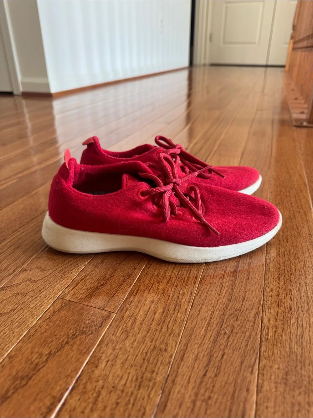 allbirds Red Knit Lace-Up Women's Sneakers